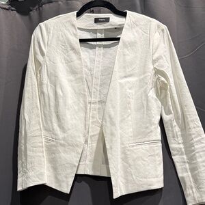 Theory Women's White Linen Blazer